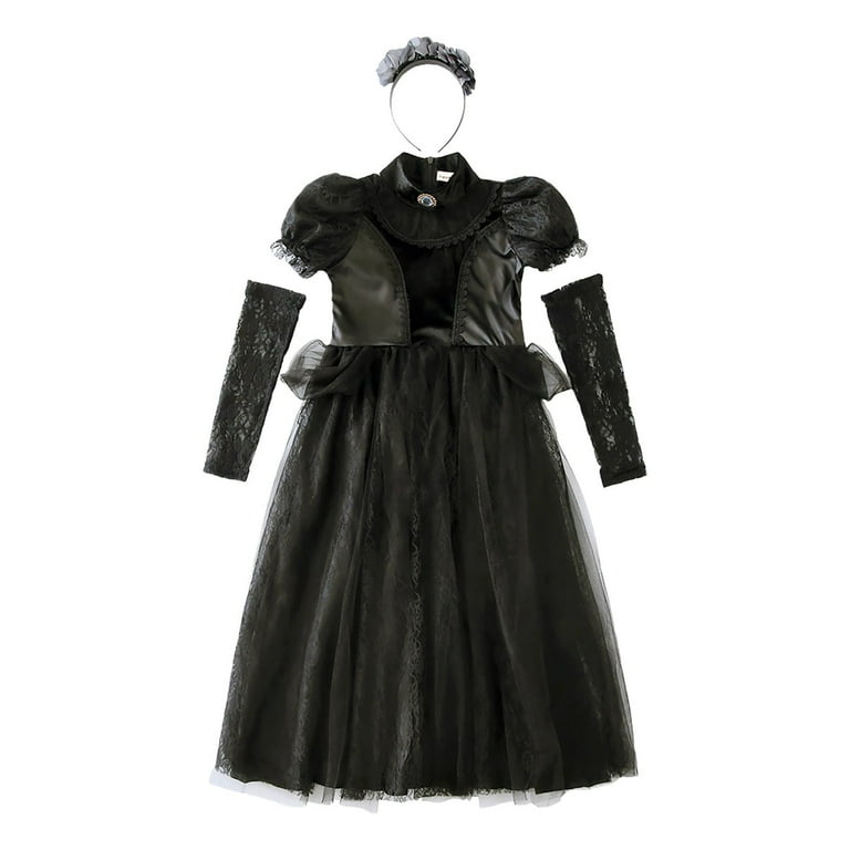 JLMSPLWG Little Girls Dresses Black Dress White Collar Dress Up