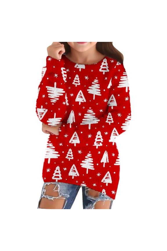 Personalized Christmas Shirts Funny Christmas T Shirt Family Christmas Matching Sets White Tshirt for Girls Girl Sweatshirt Easter Clothes, Red 13-14 Years