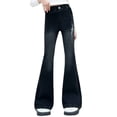 thumbnail image 1 of JLMSPLWG Petite Wide Leg Jeans Pull on Jeans Lined Jeans Extra Wide Yoga Pants Cargo Pants for Girls Best Trouser Jeans Gifts for 8 Year Old Girl, Blue 9-10 Years, 1 of 9