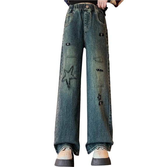 JLMSPLWG Teen Girl Jeans Skater Jeans Teen Jeans Pants Yoga Pants Petite Boys Slim Fit Pants Girls 7-8 Clothing, Blue 10-11 Years