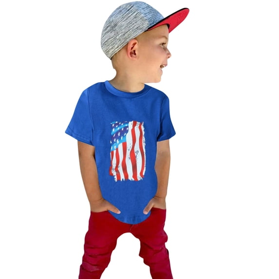 JLMSPLWG Toddler 4th of July Shirts Baby Boys American Flag T Shirts Infant Boys USA Baseball Jersey Personalized Patriotic Tops for 1-5 Years Kids
