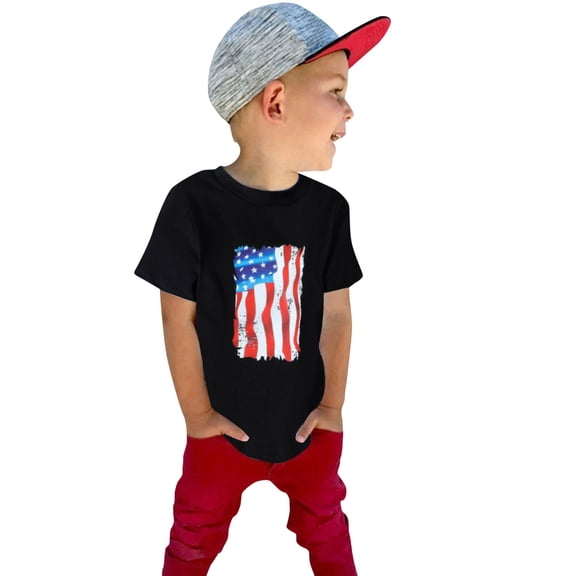 JLMSPLWG Toddler 4th of July Shirts Baby Boys American Flag T Shirts Infant Boys USA Baseball Jersey Personalized Patriotic Tops for 1-5 Years Kids