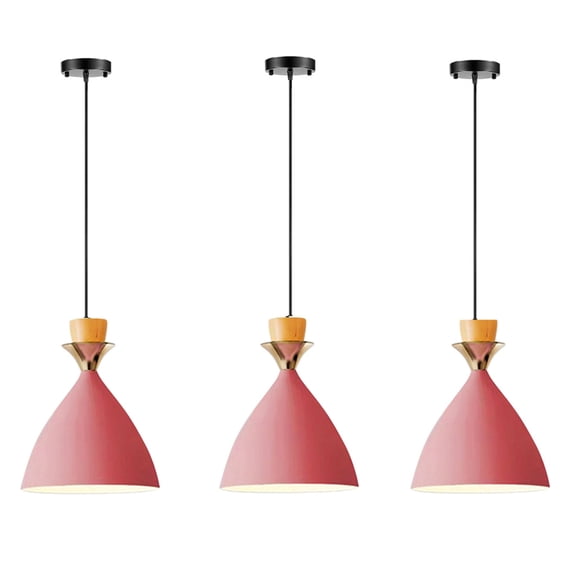 JLOWCO 3 Light Pendant Lighting for Kitchen Island Farmhouse,led Hanging Over Dining Table Ceiling Lights for Kitchen,Over Sink Lighting Fixtures Yellow (LED Bulb Include)