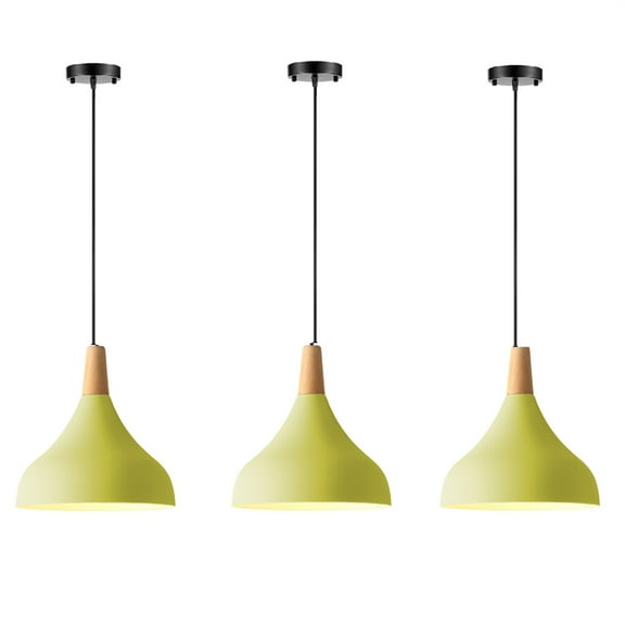 JLOWCO 3 Light Pendant Lighting for Kitchen Island Farmhouse,led Hanging Over Dining Table Ceiling Lights for Kitchen,Yellow Kitchen Table Light Fixture (LED Bulb Include)