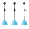 thumbnail image 1 of JLOWCO 3 Pack Adjustable Height Pendant Lights Track Light Fixtures Kitchen Island Blue Island Lights Over Sink Light Pendant Lights Kitchen Island (LED Bulb Include), 1 of 1