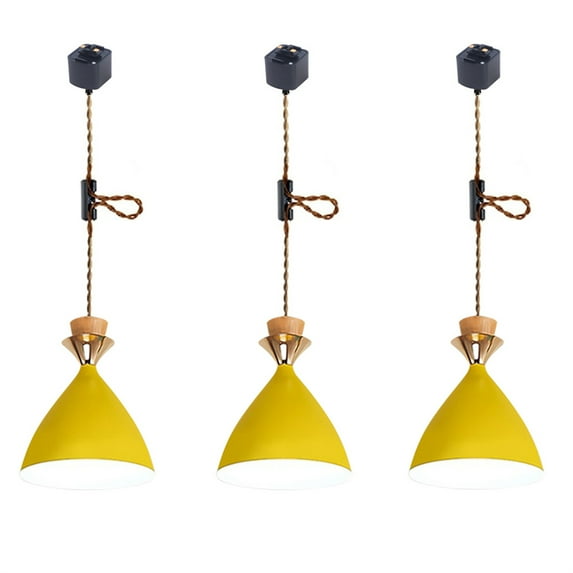 JLOWCO 3 Pack Adjustable Height Pendant Lights Track Light Fixtures Kitchen Island Green Dining Room Light Fixture Pendant Lights Kitchen Island (LED Bulb Include)