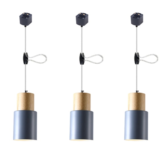 JLOWCO Adjustable H Track Pendant Lighting 3 Pack Living Room Modern Pendant Led Lighting Fixtures Ceiling Kitchen Pendant Lighting Over Island Gray (LED Bulb Include)