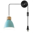 thumbnail image 1 of JLOWCO Farmhouse Corded Hanging Light Fixture Plug in Light Socket Modern Pendant Lights Kitchen Island Lighting Vintage Blue Hanging Kitchen Lights (LED Bulb Include), 1 of 1