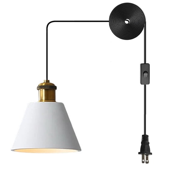 JLOWCO Led Hanging Lights with Plug in Cord,modern Pendant Lights Kitchen Island Lighting White Kitchen Lights Over Island (LED Bulb Include)