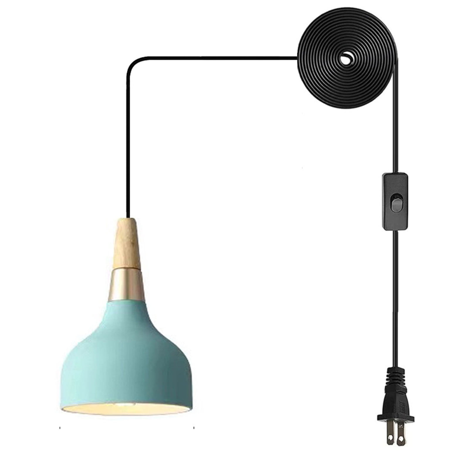 JLOWCO Plug in Pendant Light Modern Hanging Lights with Plug in Cord Bedroom Farmhouse Light Fixtures Kitchen Above Sink Light Fixture Kitchen Green (LED Bulb Include)