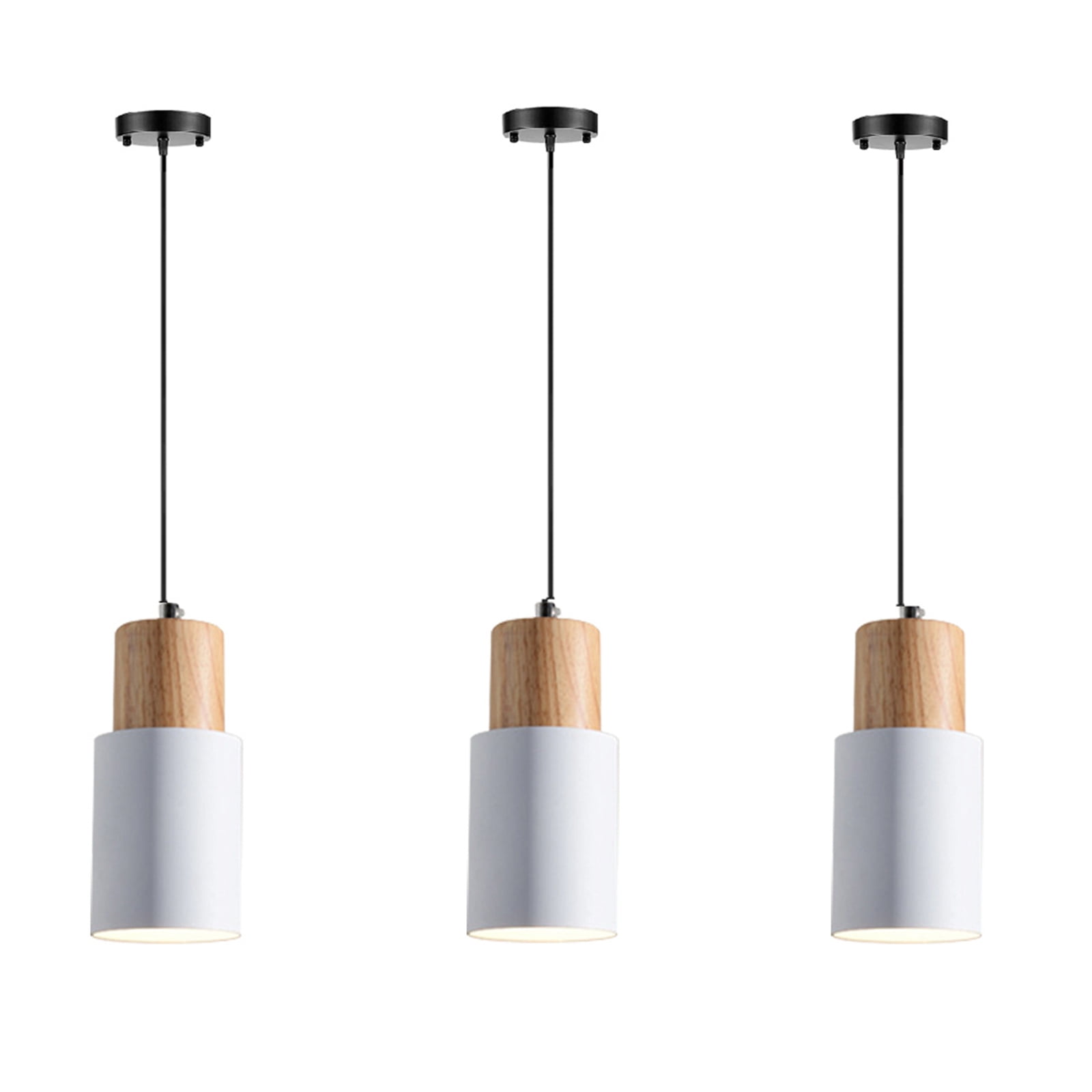 Image showcasing JLOWCO Set of 3 Single Pendant Lights Kitchen Island,farmhouse 3 Light ...