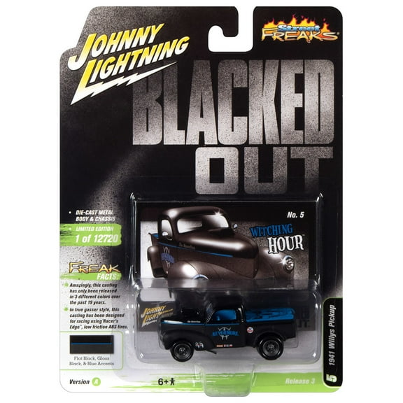 Johnny Lightning 1:64 Street Freaks Ver A 1941 Willys Pickup Flat Black