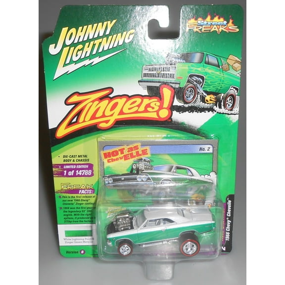 Johnny Lightning 1966 Chevy Chevelle White/Green Zingers! Street Freaks NEW