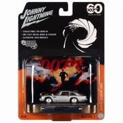 Aston Martin DB5 RHD Right Hand Drive Silver Metallic 007 James Bond GoldenEye 1995 Movie with Collectible Tin Display Silver Screen Machines Series 1/64 Diecast