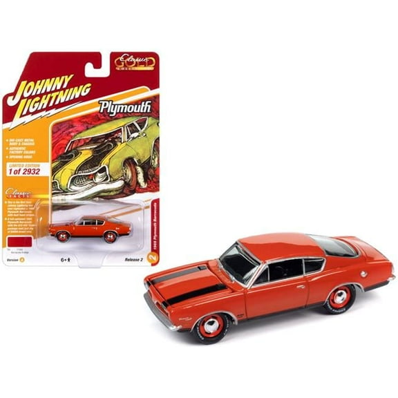 JLSP354A Johnny Lightning 1969 Plymouth Barracuda (Barracuda Orange) JLSP354A