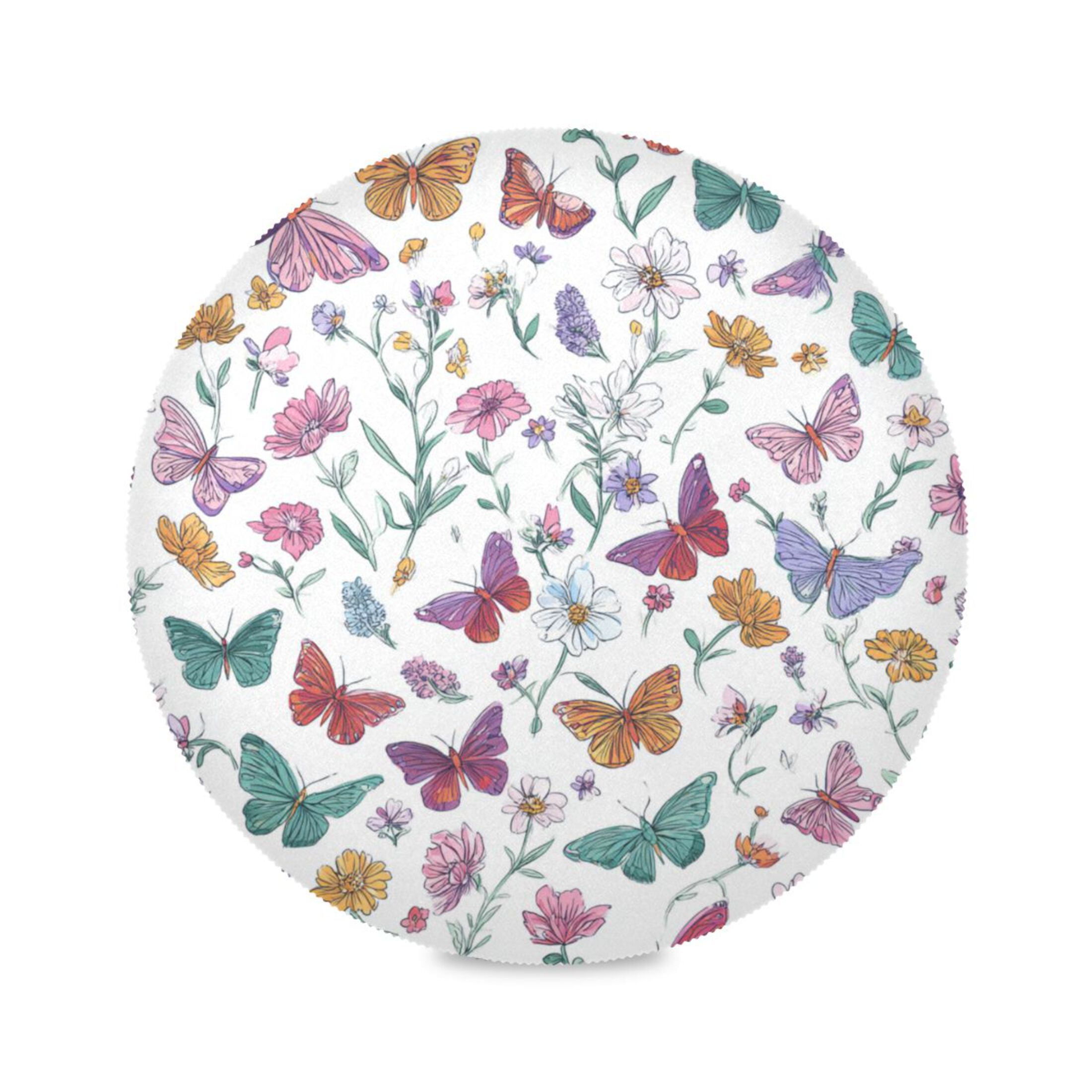 JLWWHD Bright Colors Butterflies Round Placemats Set of 4 Heat ...