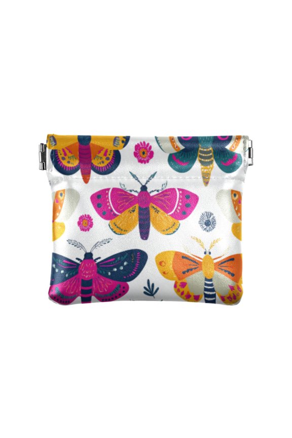 Colorful Moths Women's Coin Purses & Pouches - Wallets Card Cases with RFID Blocking - Slim Money Organizers for Daily Use