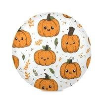 JLWWHD Cute Halloween Pumpkins Round Placemats Set of 4 Heat Resistant Washable Kitchen Table Decorations 15.4in