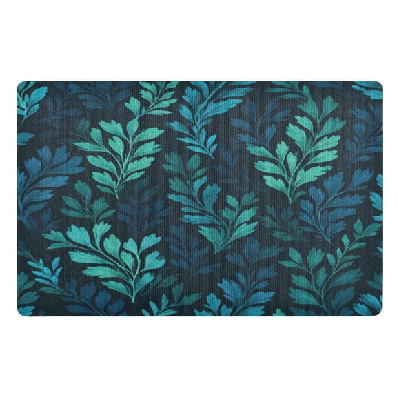 JLWWHD Seaweed Green Colors Highly Absorbent Polyester Doormat Anti-slip Anti-fouling Indoor Outdoor Entrance Welcome Mat 32×20in.