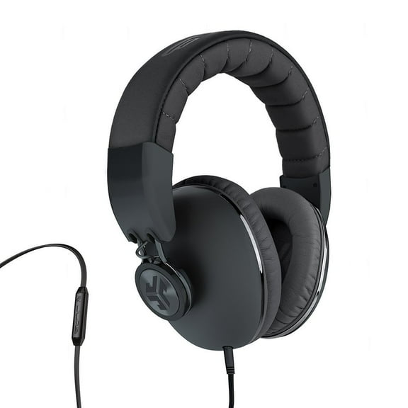 JLab Bombora Over-Ear Headphones with Universal Mic, Matte Black/Gunmetal