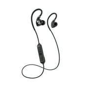 JLab Audio Fit 2.0 Bluetooth Wireless Sport Earbuds - Black - Titanium 10mm Drivers 6 Hour Battery Life Bluetooth 4.1 IP55 Sweat Proof Rating Extra Gel Tips Flexible Memory Wire