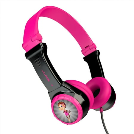 JLab - JBuddies Folding Wired On-Ear Headphones - Black/Pink