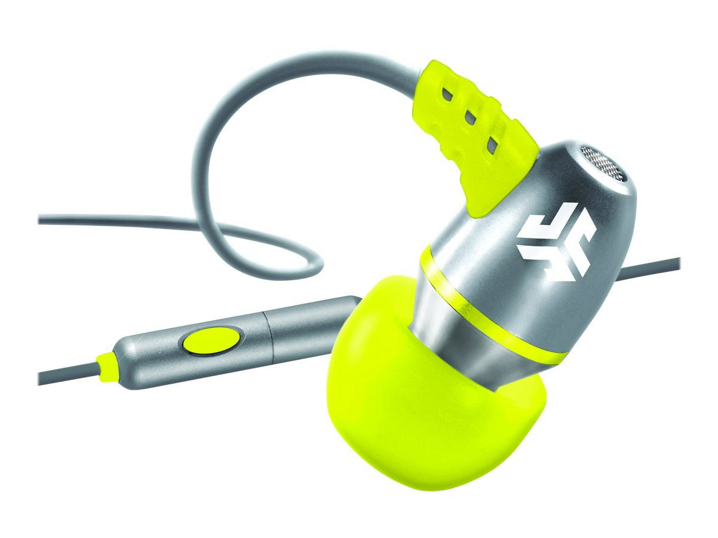 JLab Audio JBuds Metal Earbuds with Microphone Gray Yellow