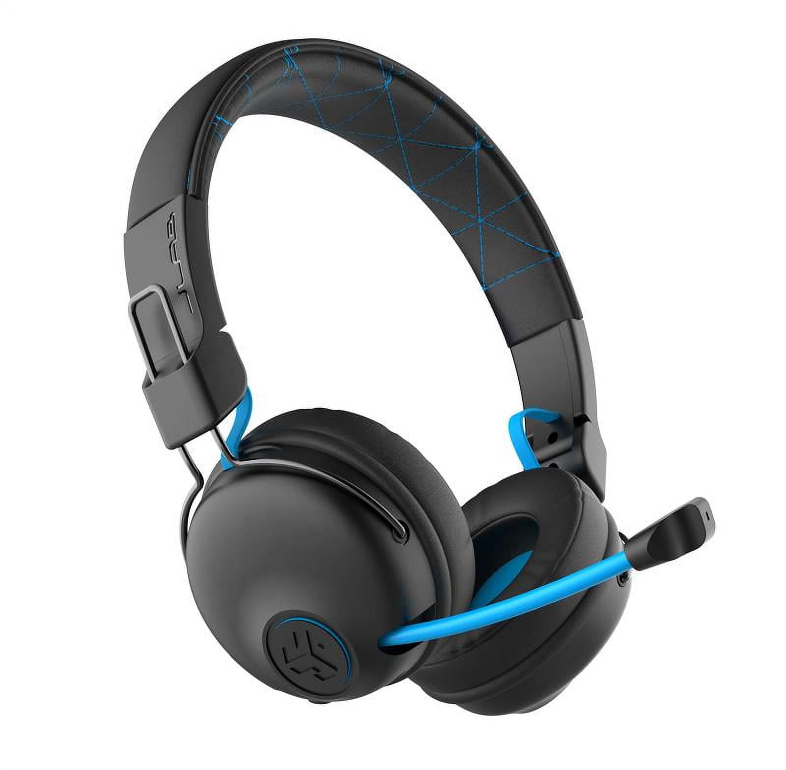 JLab Audio Play Gaming Wireless Headset, Black, 22+ Hour Bluetooth 5 Playtime 60ms Super-Low Latency for Mobile Gameplay, Retractable Boom Mic, AUX Gaming Cord Compatible with Gaming Consoles