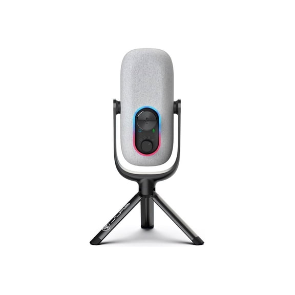 JLab Epic Talk Gaming, Podcasting & Streaming Microphone, Professional Grade Recording Mic, 92kHz/24BIT Clarity, 4+ft USB-C Cable, Versatile Mounting, 4 Directional Pattern Modes, Gain Control, White
