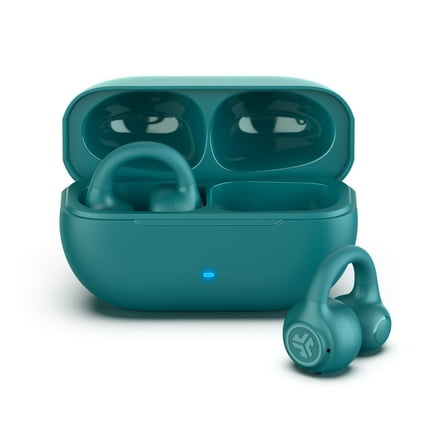 JLab Flex Open Earbuds, Teal, Open-Ear Clip Design, 21+ Hr Playtime, IPX4, Multipoint, Clear Calls, Fast Pair