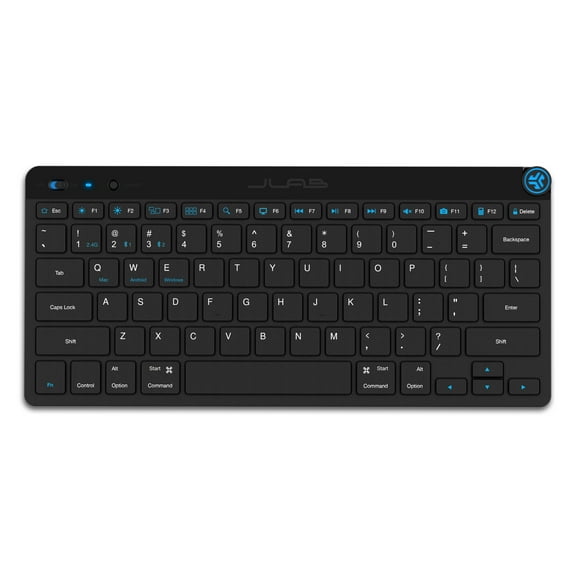 JLab GO Wireless Keyboard for Windows, Mac, PC and Mobile Devices. Connect up to 3 Devices with 2.4 GHz Wireless and Bluetooth 5.0