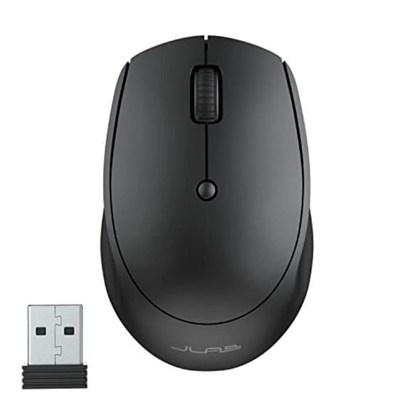 JLab GO Wireless Mouse, Black, Connect Via Bluetooth or USB Wireless Dongle, Multi-Device Toggle, Portable, Ultra-Compact and Lightweight for Work on The Go, Adjustable Tracking, Ergonomic