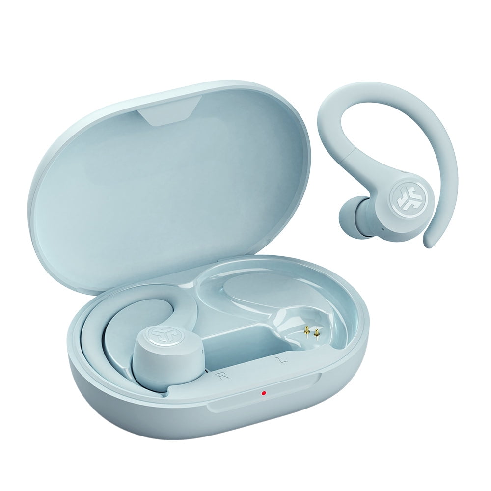 JLab Go Air Sport Bluetooth Earbuds True Wireless with Charging Case Light Blue
