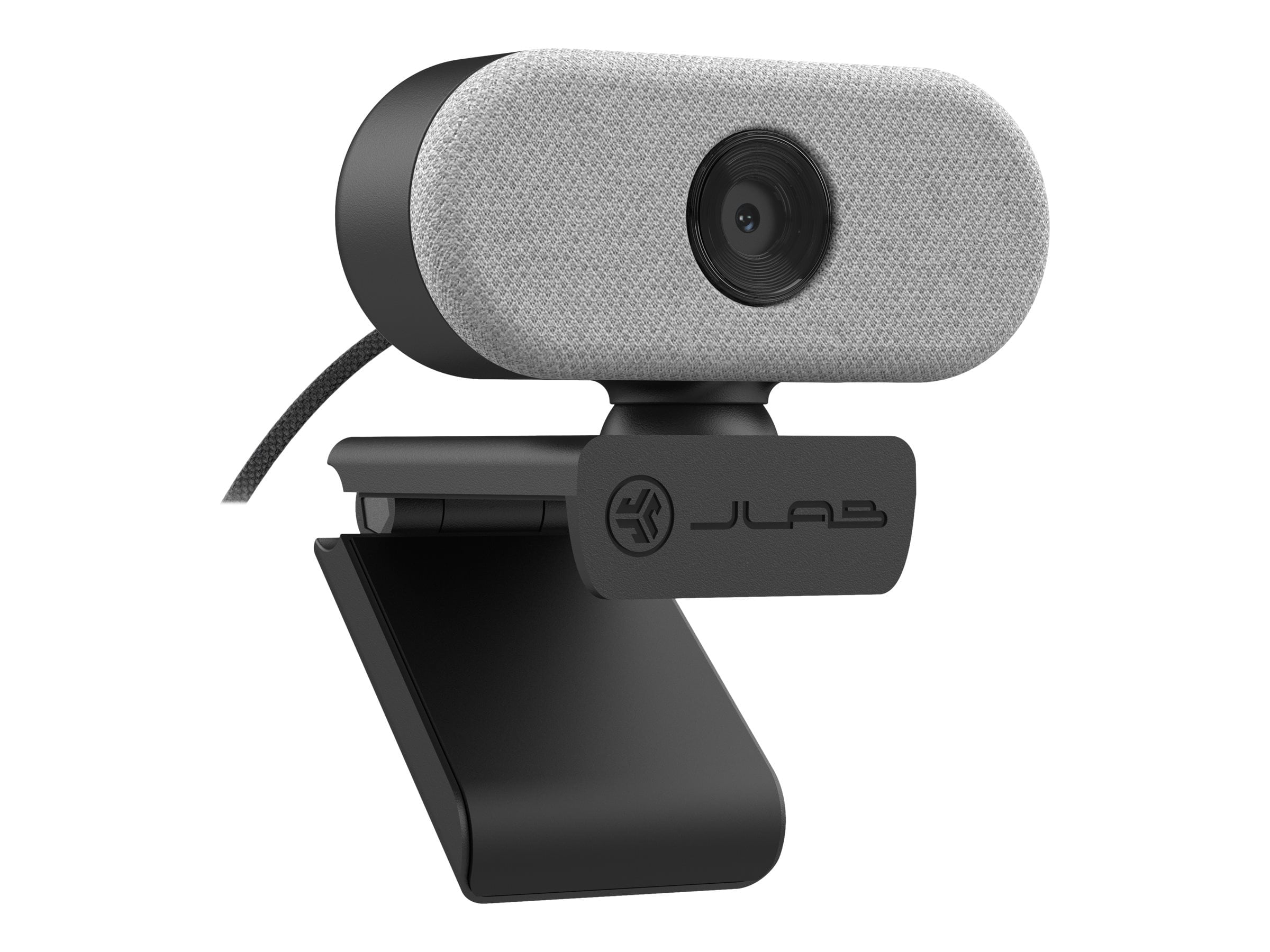 JLab Go Cam USB HD Webcam, White, 1080P/30 FPS, 2.1 Megapixels, Minimalist Portable Set-up, Omni-Directional Microphone, Compatible with PC, Mac and Chromebook