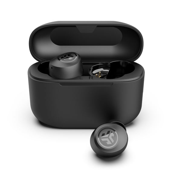 JLab Go Pop+ True Wireless Earbuds, Black, Bluetooth, IPX4, Be Aware Mode, Customize Sound, Controls