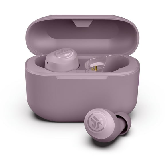 JLab Go Pop+ True Wireless Earbuds, Mauve, Bluetooth, IPX4, Be Aware Mode, Customize Sound, Controls