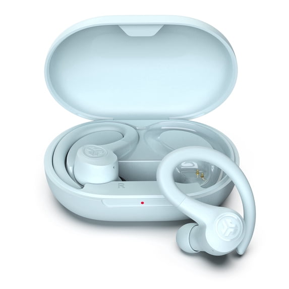 JLab Go Sport+ Wireless Workout Earbuds, 35 Hr Playtime, Secure Earhook, Custom Sound & Controls, Light Blue