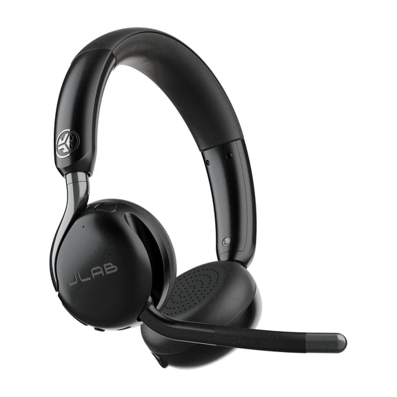 JLab Go Work 3 Wireless Headset, 65Hr Battery, Noise-Canceling Mic, USB-C, Black