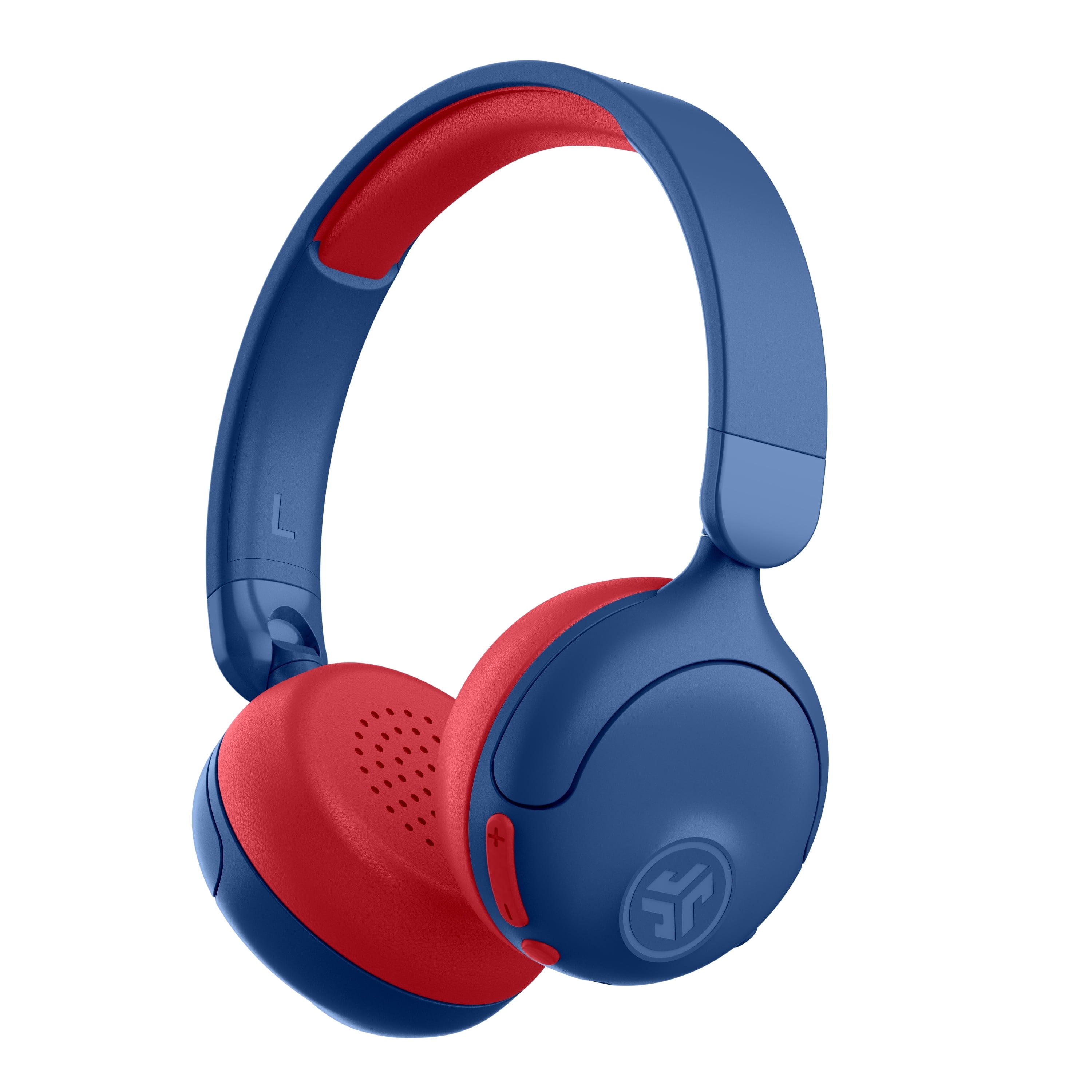 JLab JBuddies ANC Kids Headphones, Volume-Safe Listening, 50+ Hr Playtime, 2-in-1 Wired + Wireless, Blue/Red