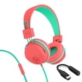 thumbnail image 1 of JLab JBuddies Studio On-Ear Wired Kids Headphones 2-in-1 Bundles, 3.5mm Plus USB-C Adapter, Volume Safe, Folding, Peach, 1 of 5