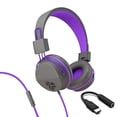 thumbnail image 1 of JLab JBuddies Studio On-Ear Wired Kids Headphones 2-in-1 Bundles, 3.5mm Plus USB-C Adapter, Volume Safe, Folding, Purple, 1 of 10