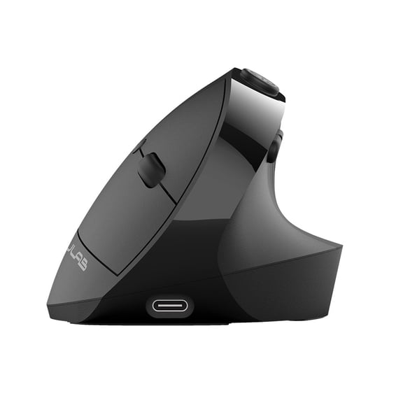 JLab JBuds 2.4G Wireless, Bluetooth Vertical Ergonomic Optical Mouse, 1200 / 1600 / 2000 / 2400 DPI, 7 Buttons for Laptop, Desktop, PC, Macbook - Black