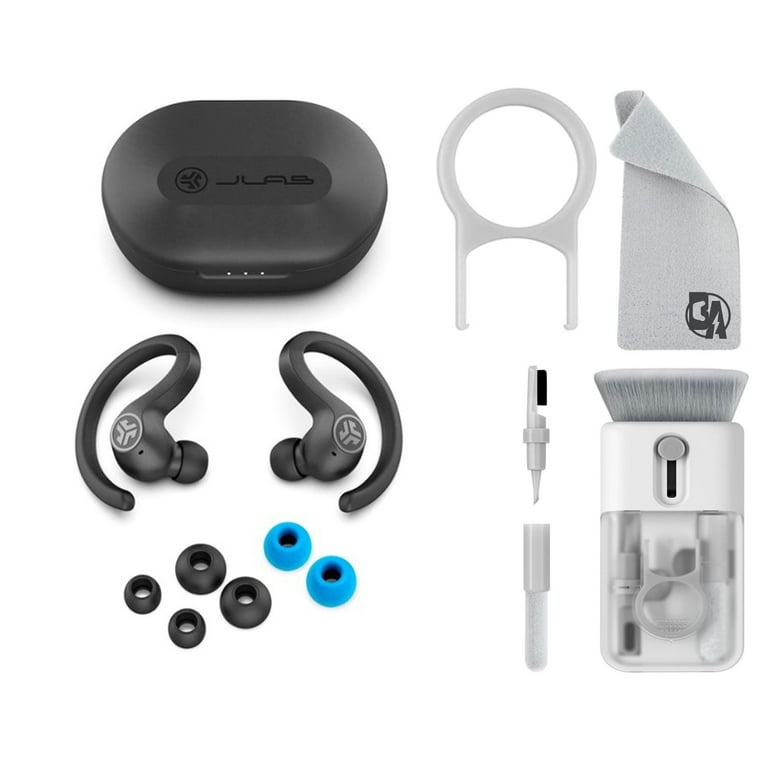 JLab JBuds Air Sport True Wireless In Ear Headphones Black With Cleaning Kit BOLT AXTION Bundle Like New Walmart