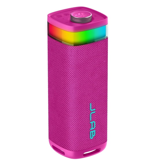 JLab JBuds Party Portable Bluetooth Speaker, 30W, 12 Hour Playtime, RGB Lighting, Splashproof, Pink
