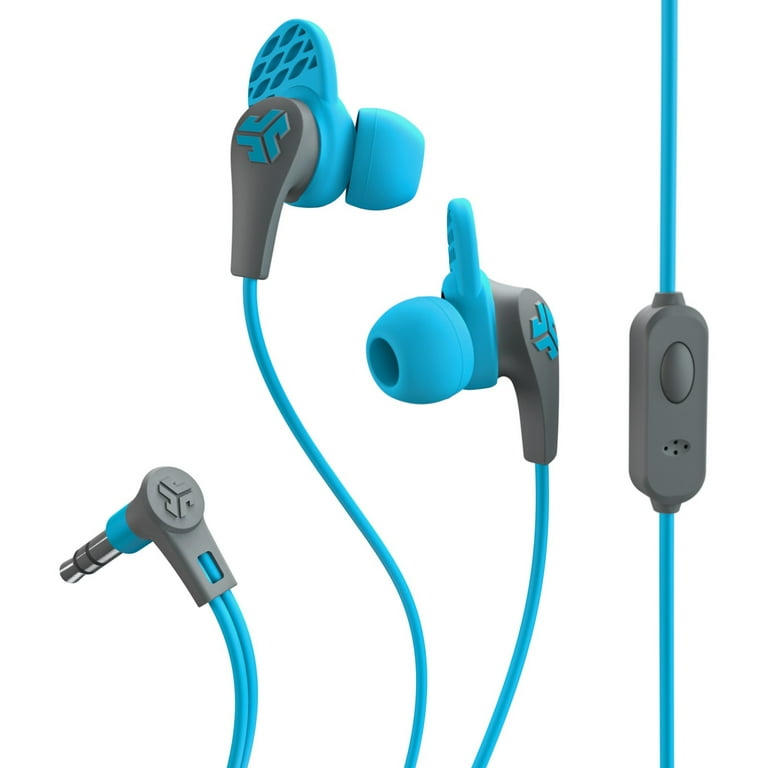 JLab Audio JBuds Pro Signature Earbuds Earphones with mic in ear wired 3.5 mm jack gray blue
