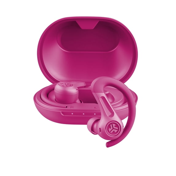 JLab JBuds Sport ANC 4 True Wireless Bluetooth Earbuds, Pink, Hybrid ANC, Touch Controls, IP66 Sweat Resistant