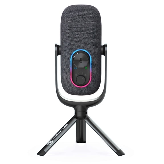 JLab JBuds Talk Gaming, Podcast & Streaming Microphone, Professional Grade Recording, 92kHz/24BIT Clarity, 4 Directional Pattern Modes, Gain Control, 4+ ft USB-C Cable, Versatile Mounting, Black
