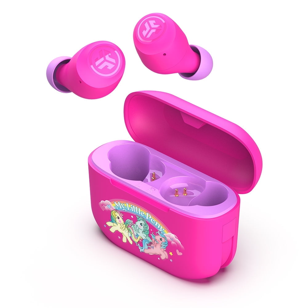 JLab My Little Pony GO Air Pop Wireless Bluetooth Earbuds, Pink, Protective Case