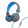 thumbnail interactive-video image 1 of jlab neon on ear headphones with universal mic - gray/blue, 1 of 7