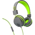 thumbnail image 1 of JLab Neon On-Ear Wired Headphones, Graphite/Lime, Feather Light, Ultra-plush Eco Leather, with Microphone, 1 of 5